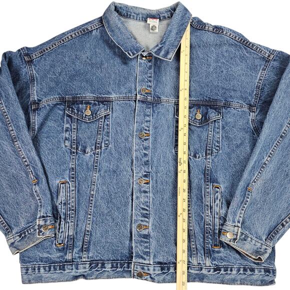 Vintage Eagle and US Flag Jean Jacket Men 4XL Trucker Made USA IAM Union Tyca - Picture 13 of 15